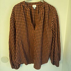 A New Day Gingham Blouse M